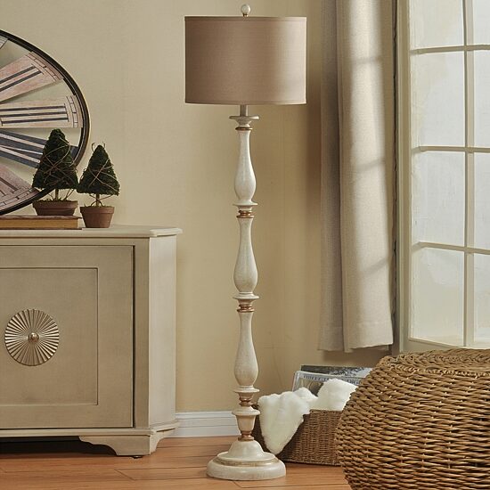 Stylecraft 16 W White & Gold Floor Lamp