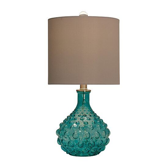 Stylecraft 10 W Blue & Off-White Glass Table Lamp