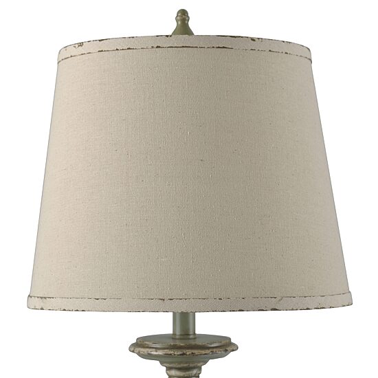Stylecraft 14 W Distressed Green Table Lamp