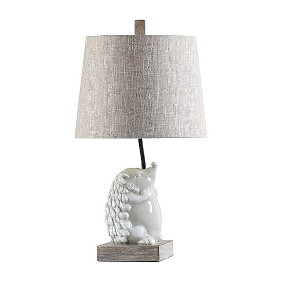 Stylecraft 12 W White & Gray Table Lamp