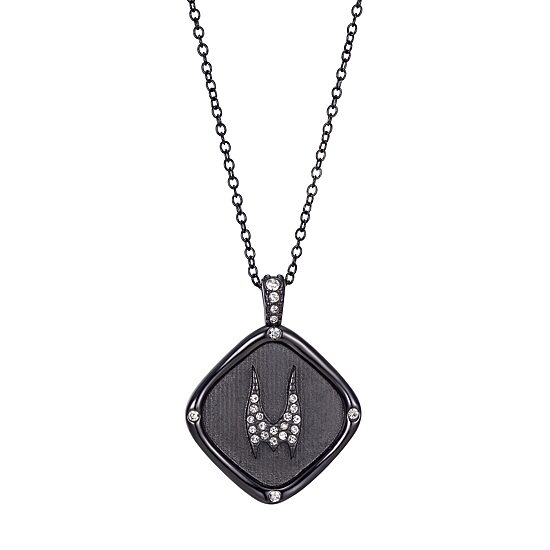 Disney Villains Maleficent Sleeping Beauty Silver Over Brass Crystal 16 Inch Link Diamond Pendant Necklace