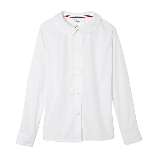 French Toast Little & Big Kid Girls Long Sleeve Fitted Regular Fit Button-Down Shirt