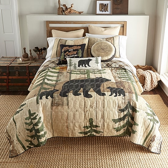 Donna Sharp Painted Bear Mountain Square Throw Pillow