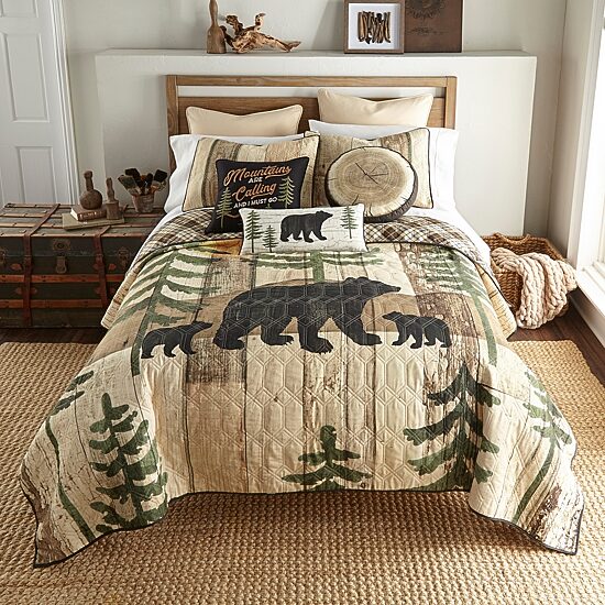 Donna Sharp Painted Bear Tree Round Throw Pillow