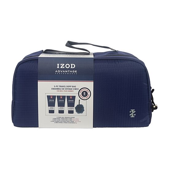 IZOD Advantage 5 Pc Travel Dopp Bag Travel Toiletry Set