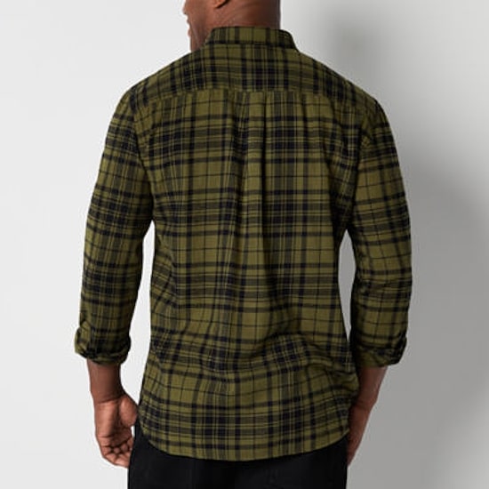 St. John's Bay Mens Long Sleeve Classic Fit Big and Tall Flannel Shirt
