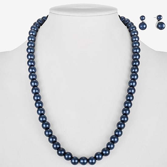 Monet Jewelry Timeless Collar Necklace And Stud Earring Womens Simulated Pearl Round 3-pc. Jewelry Set