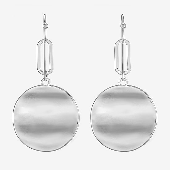 Liz Claiborne Hammered Womens Round Drop Earrings