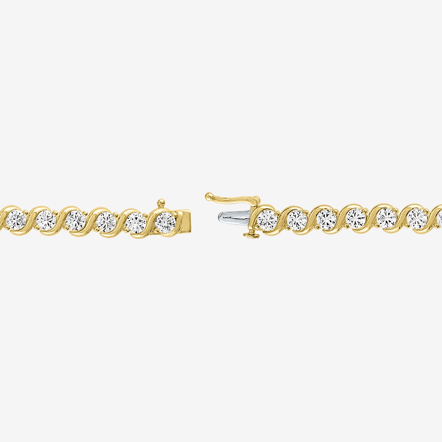 Womens Lab Created White Sapphire 14K Gold Over Silver Inch Tennis Bracelet