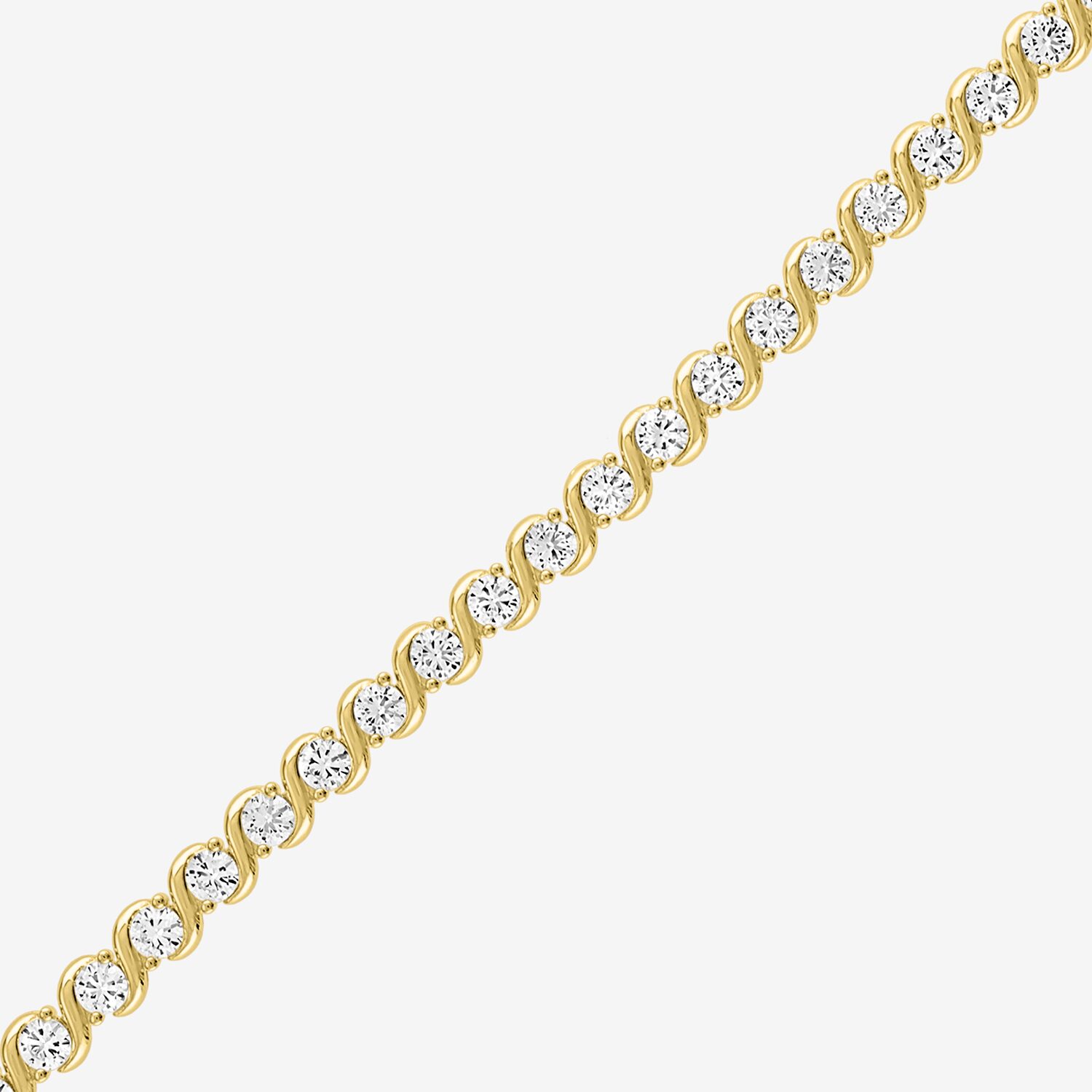 Womens Lab Created White Sapphire 14K Gold Over Silver Inch Tennis Bracelet