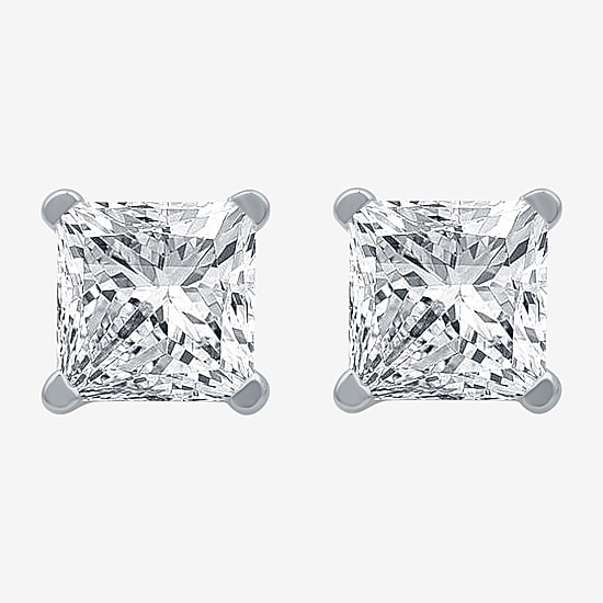 Ever Star (G / SI1-SI2) 2 CT. T.W. Lab-Grown Diamond 10K or 14K Gold Princess Stud Earrings
