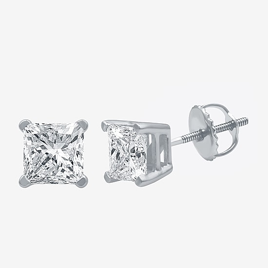 Ever Star (G / SI1-SI2) 2 CT. T.W. Lab-Grown Diamond 10K or 14K Gold Princess Stud Earrings