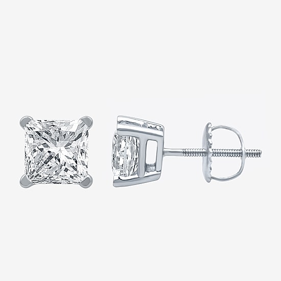 Ever Star (G / SI1-SI2) 2 CT. T.W. Lab-Grown Diamond 10K or 14K Gold Princess Stud Earrings