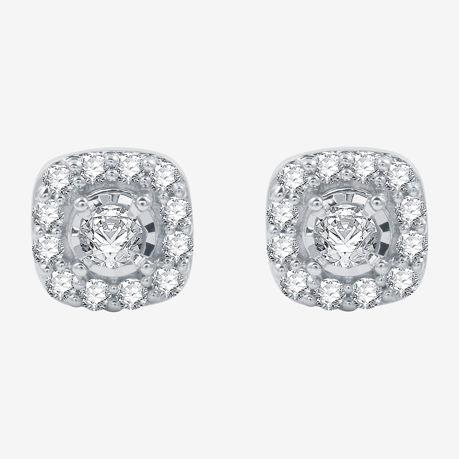 Ever Star (G / SI1-SI2) 3/8 CT. T.W. Lab Grown White Diamond 10K Gold 7mm Cushion Stud Earrings