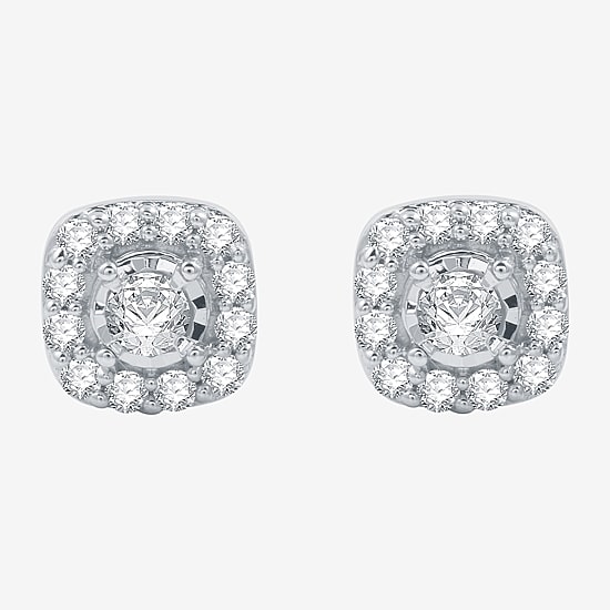 Ever Star (G / SI1-SI2) 3/8 CT. T.W. Lab Grown White Diamond 10K Gold 7mm Cushion Stud Earrings