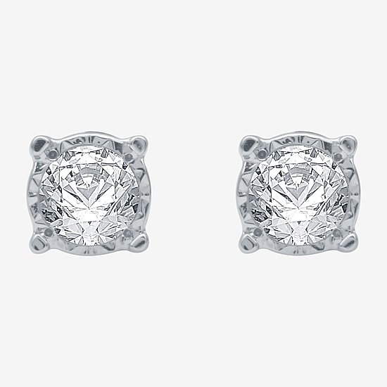 Ever Star (G / SI1-SI2) 1/4 CT.T.W. Lab-Grown Diamond Sterling Silver or 14K Gold over Silver Round Stud Earrings