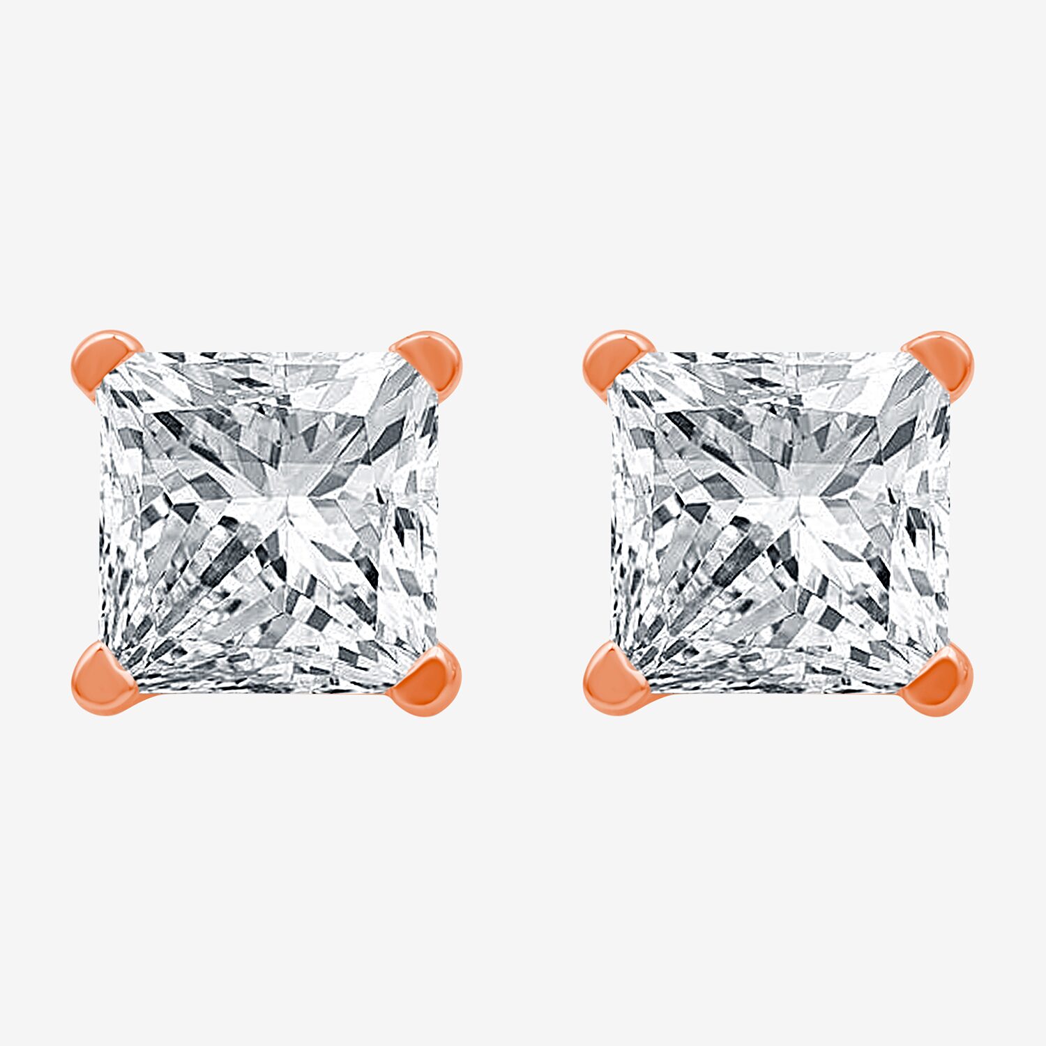 Ever Star (G-H / Si1-Si2) 2 CT. T.W. Lab Grown White Diamond 14K Gold 7mm Stud Earrings