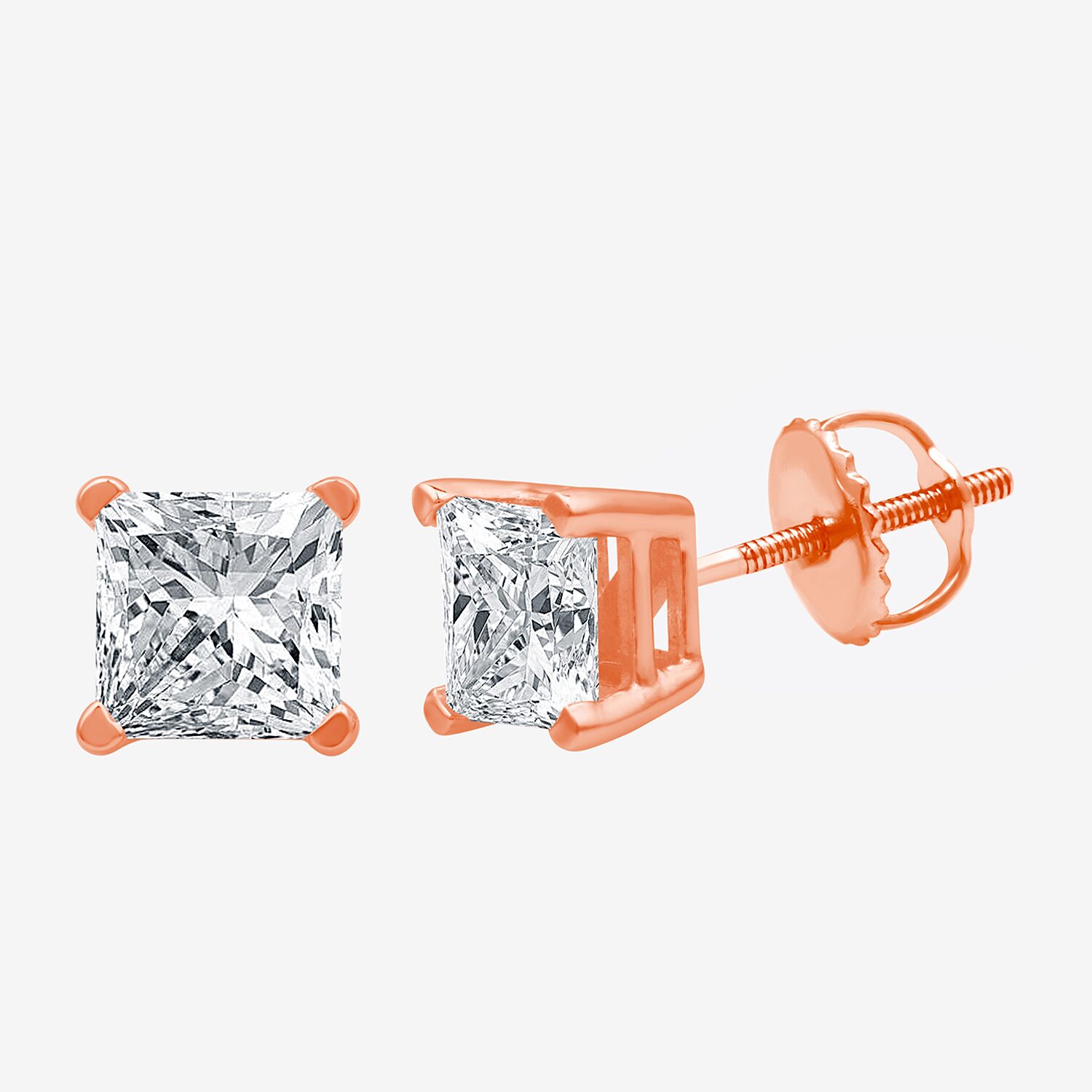 Ever Star (G-H / Si1-Si2) 2 CT. T.W. Lab Grown White Diamond 14K Gold 7mm Stud Earrings