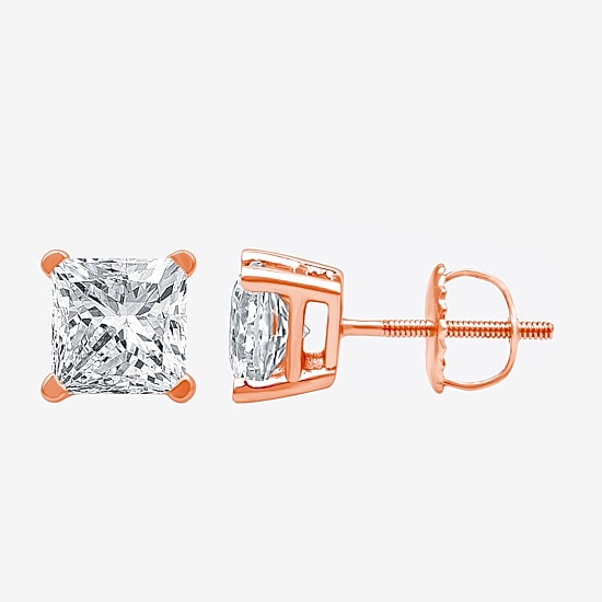 Ever Star (G-H / Si1-Si2) 2 CT. T.W. Lab Grown White Diamond 14K Gold 7mm Stud Earrings