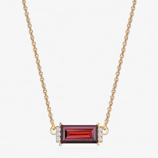 Womens Genuine Semi Precious Stone 18K Gold Over Silver Pendant Necklace