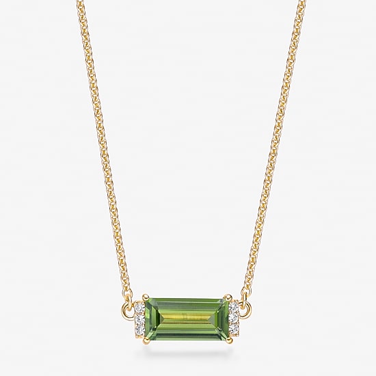Womens Genuine Semi Precious Stone 18K Gold Over Silver Pendant Necklace