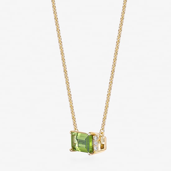 Womens Genuine Semi Precious Stone 18K Gold Over Silver Pendant Necklace