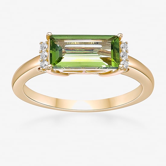 Womens Genuine Semi Precious Stone18K Gold Over Silver Cocktail Ring