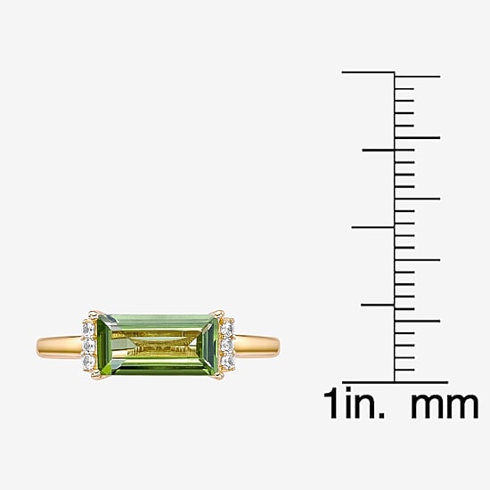 Womens Genuine Semi Precious Stone18K Gold Over Silver Cocktail Ring