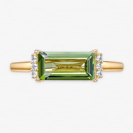 Womens Genuine Semi Precious Stone18K Gold Over Silver Cocktail Ring
