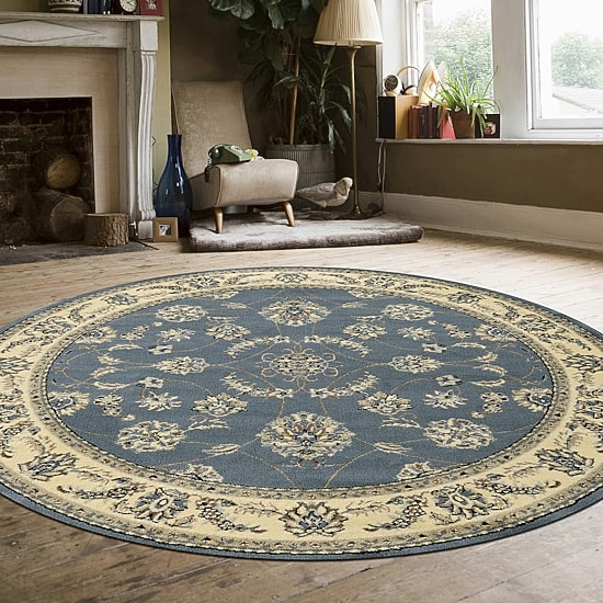 Radici Alba Motiff Traditional Oriental Indoor Round Area Rug