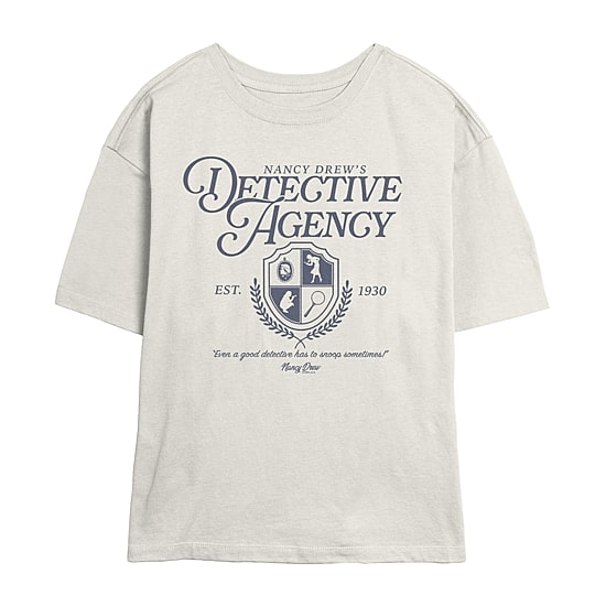 Nancy Drew Detective Agency Tee Womens Juniors Crew Neck Short Sleeve Regular Fit Graphic T-Shirt