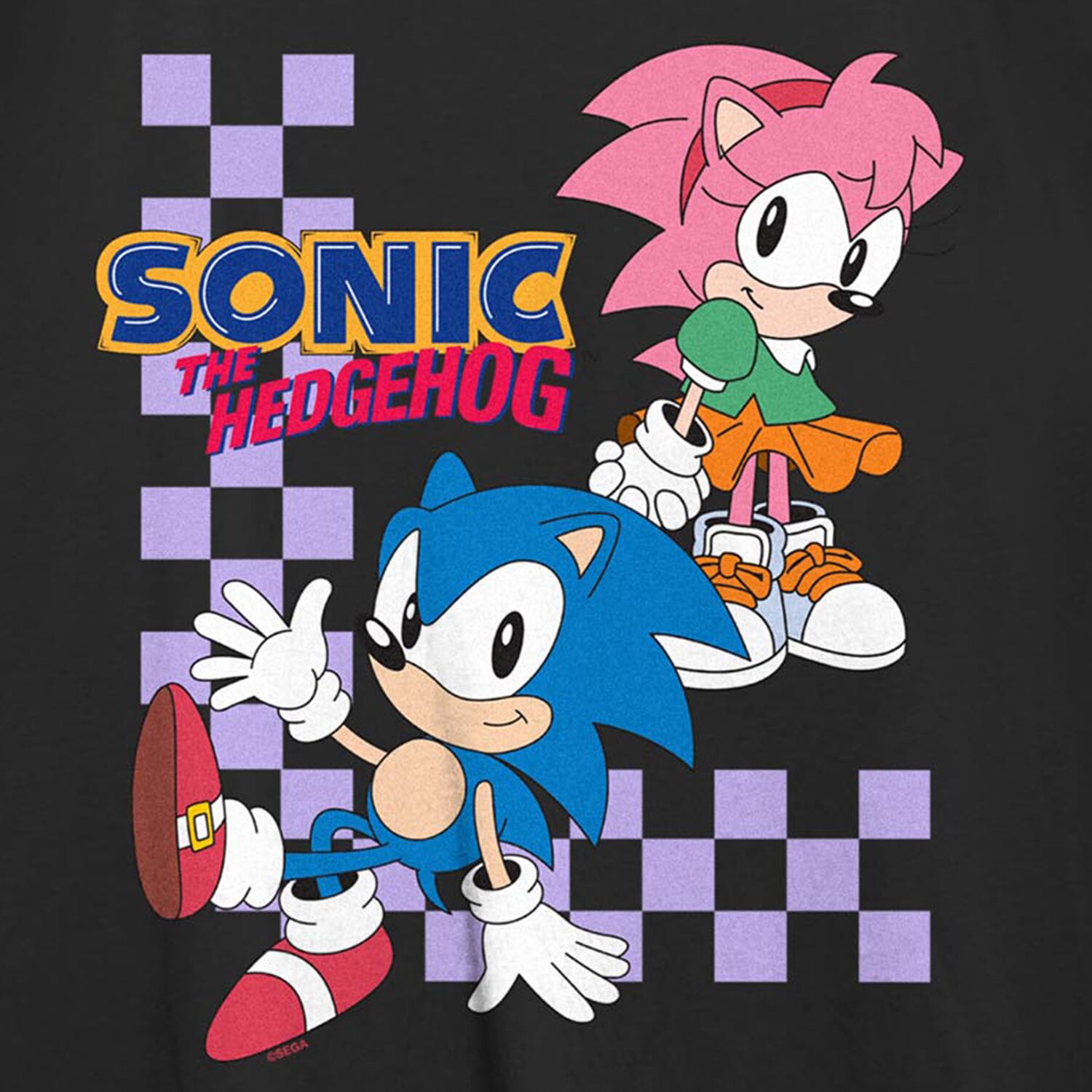 Womens Juniors Crew Neck Short Sleeve Regular Fit Sonic the Hedgehog Nickelodeon Graphic T-Shirt