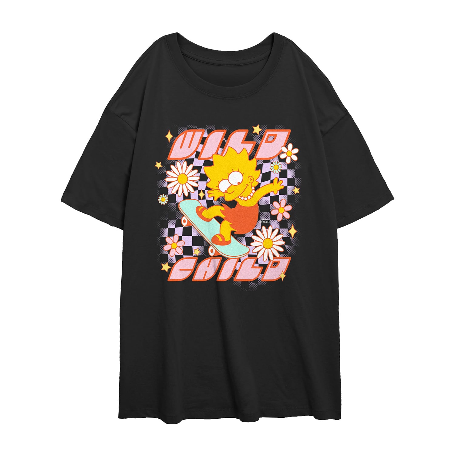 Wild Child Womens Juniors Crew Neck Short Sleeve Regular Fit The Simpsons Graphic T-Shirt
