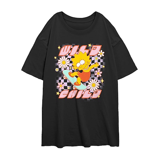 Wild Child Womens Juniors Crew Neck Short Sleeve Regular Fit The Simpsons Graphic T-Shirt