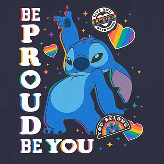 Be Proud Of You Tee Womens Juniors Crew Neck Short Sleeve Regular Fit Lilo & Stitch Graphic T-Shirt