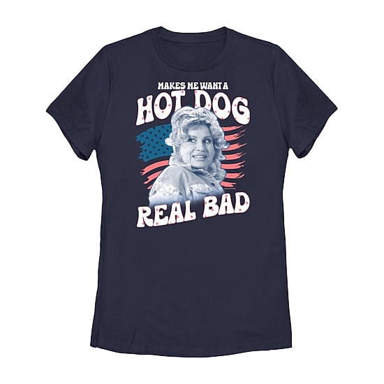 Legally Blonde Makes Me Want A Hot Dog Real Bad Womens Juniors Crew Neck Short Sleeve Regular Fit Graphic T-Shirt