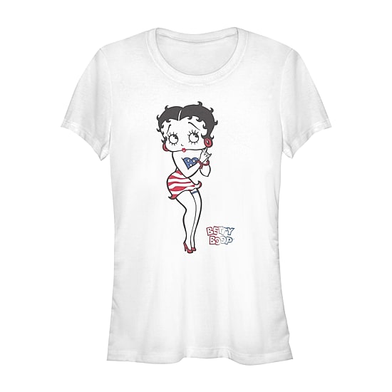 Womens Juniors Crew Neck Short Sleeve Regular Fit Betty Boop Graphic T-Shirt