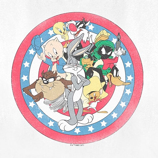 Womens Juniors Crew Neck Short Sleeve Regular Fit Looney Tunes Graphic T-Shirt