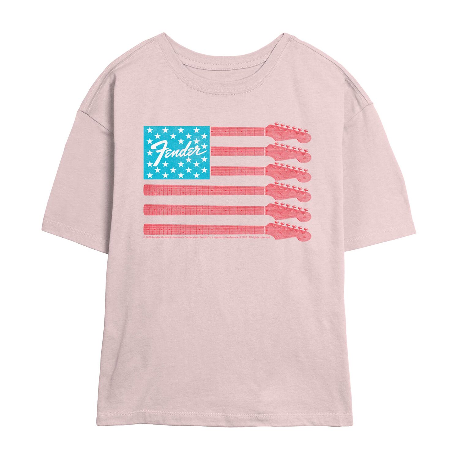 Fender Flag Tee Womens Juniors Crew Neck Short Sleeve Regular Fit Graphic T-Shirt