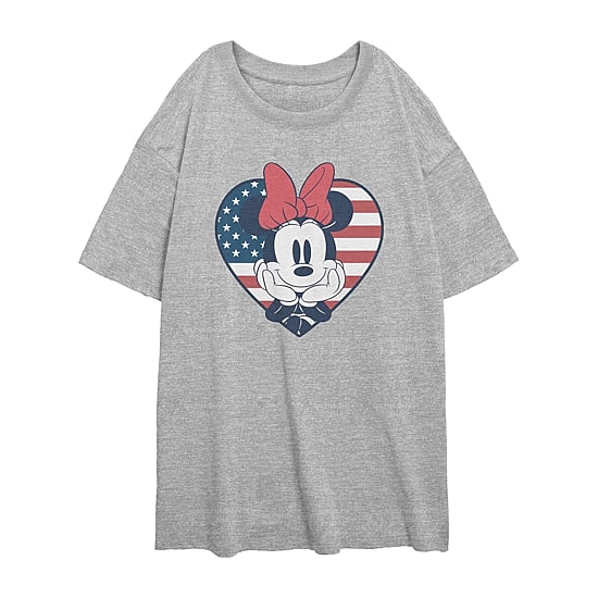Womens Juniors Crew Neck Short Sleeve Regular Fit Mickey and Friends Minnie Mouse Graphic T-Shirt