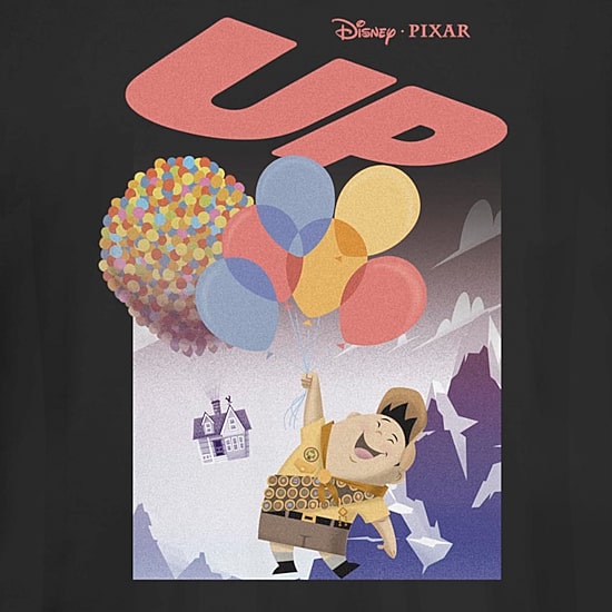 Pixar Up Russel Balloon Tee Womens Juniors Crew Neck Short Sleeve Regular Fit Graphic T-Shirt