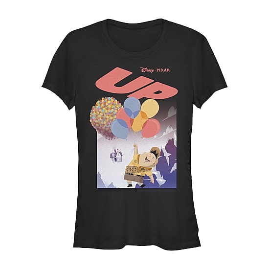 Pixar Up Russel Balloon Tee Womens Juniors Crew Neck Short Sleeve Regular Fit Graphic T-Shirt