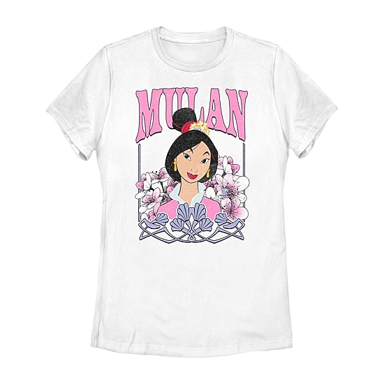 Womens Juniors Crew Neck Short Sleeve Regular Fit Princess Mulan Graphic T-Shirt