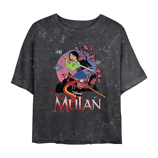 Womens Juniors Crew Neck Short Sleeve Regular Fit Princess Mulan Graphic T-Shirt