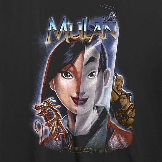 Womens Juniors Crew Neck Short Sleeve Regular Fit Princess Mulan Graphic T-Shirt
