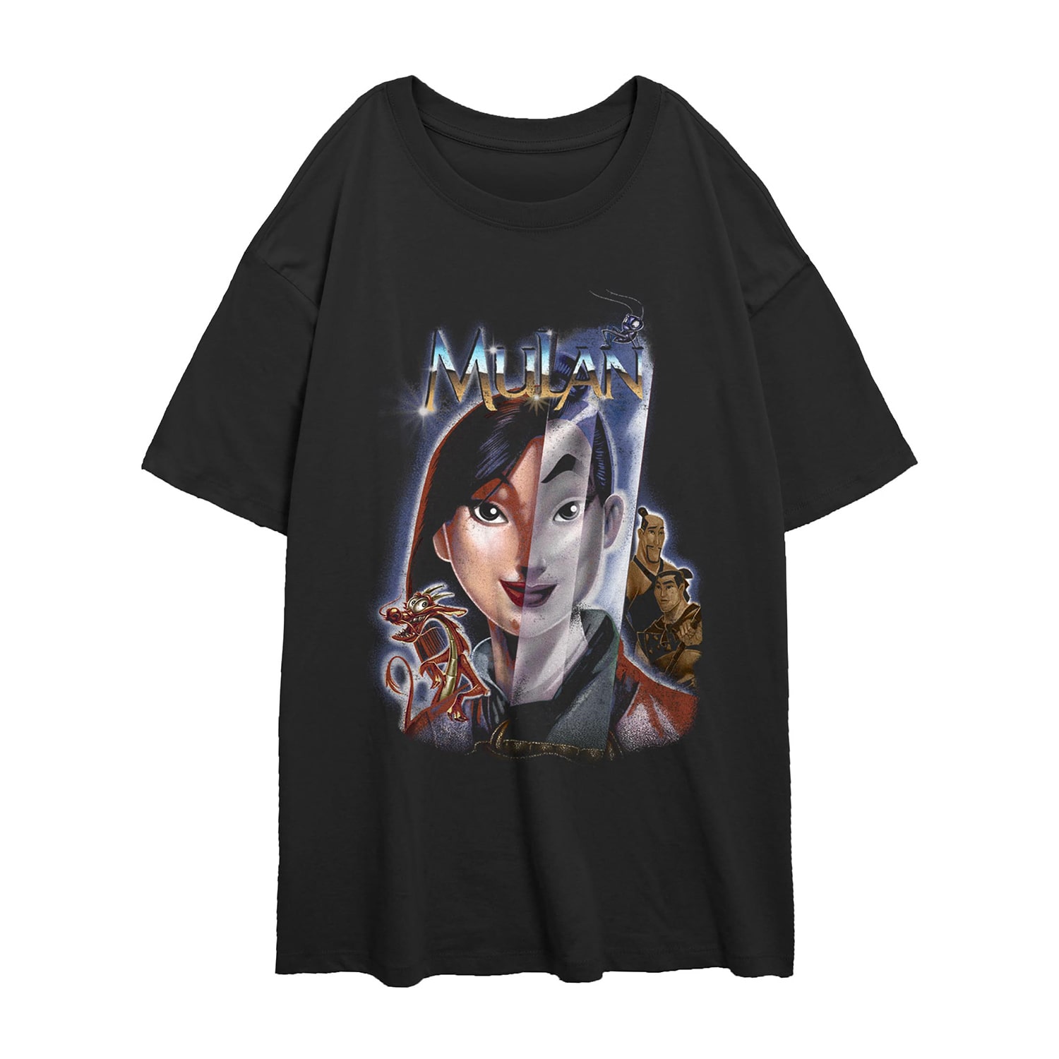 Womens Juniors Crew Neck Short Sleeve Regular Fit Princess Mulan Graphic T-Shirt