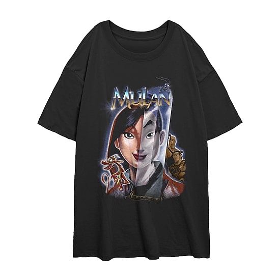 Womens Juniors Crew Neck Short Sleeve Regular Fit Princess Mulan Graphic T-Shirt