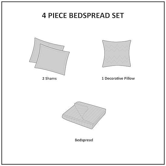 Madison Park Levine 4-pc. Bedspread Set