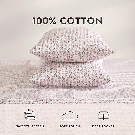 Laura Ashley Marta Stripe 300tc Sheet Set