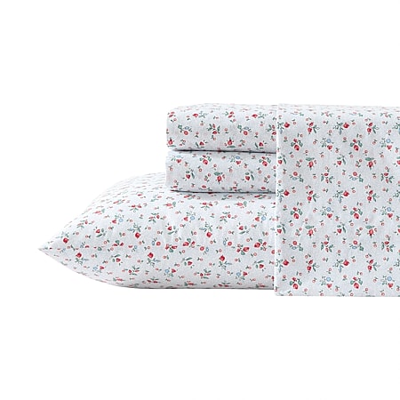 Laura Ashley 200tc 100% Cotton Percale Sheet Set, Color: Open